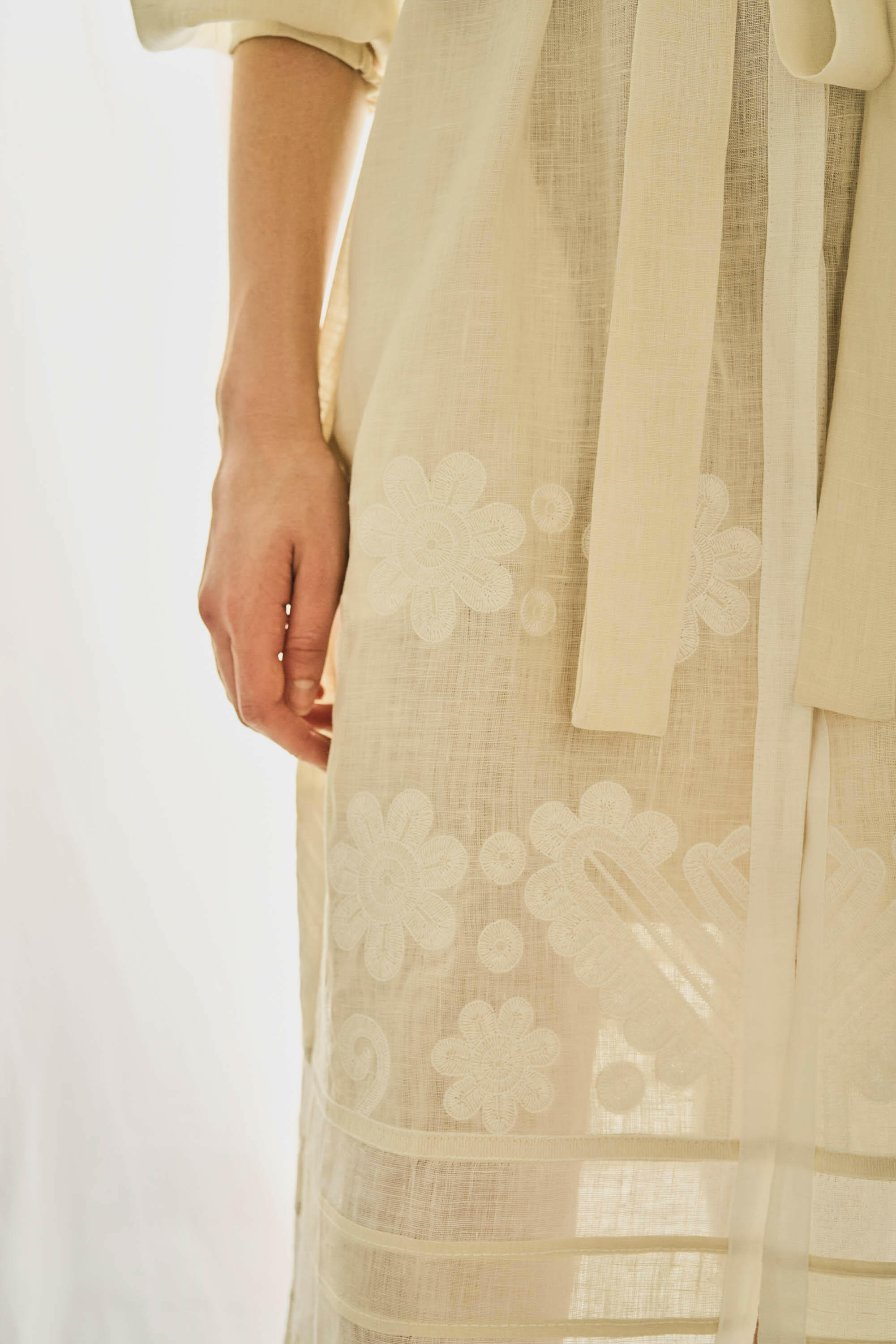 The Alma Dress in Buttercream — Embroidered Linen Dress by Amorrre – Luxury Resortwear, Embroidered Dresses & Kaftans.